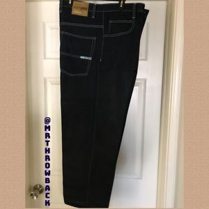 VINTAGE SOUTH POLE Dark Rinse Jeans With Powder Blue Stitching. Sz 38x32
